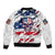 American Flag Skull Bomber Jacket DT02 - The Mazicc - Unisex - S - White