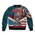 American Flag Skull Bomber Jacket I'm an American I Have The Right To Bear Arms Your Approval Is Not Required TS04 - The Mazicc - Unisex - S - Dark Cyan