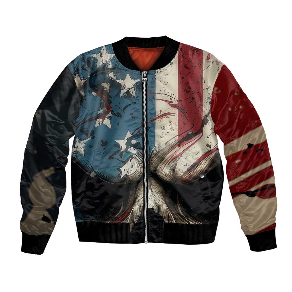 American Flag Skull Bomber Jacket I'm Not Anti - Social I'm Just Not User Friendly TS04 - The Mazicc - Unisex - S - Multicolor