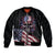 American Flag Skull Bomber Jacket Sorry If My Patriotism Offends You Trust Me TS04 - The Mazicc - Unisex - S - Black Grunge