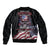 American Flag Skull Bomber Jacket Sorry If My Patriotism Offends You Trust Me TS04 - The Mazicc - Unisex - S - Black Grunge