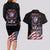 American Flag Skull Couples Matching Long Sleeve Bodycon Dress and Hawaiian Shirt Sorry If My Patriotism Offends You Trust Me TS04 - The Mazicc - S - S - Black Grunge