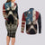 American Flag Skull Couples Matching Long Sleeve Bodycon Dress and Long Sleeve Button Shirts I'm Not Anti - Social I'm Just Not User Friendly TS04 - The Mazicc - S - S - Multicolor