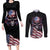 American Flag Skull Couples Matching Long Sleeve Bodycon Dress and Long Sleeve Button Shirts Sorry If My Patriotism Offends You Trust Me TS04 - The Mazicc - S - S - Black Grunge