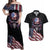 American Flag Skull Couples Matching Off Shoulder Maxi Dress and Hawaiian Shirt Sorry If My Patriotism Offends You Trust Me TS04 - The Mazicc - S - S - Black Grunge