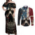 American Flag Skull Couples Matching Off Shoulder Maxi Dress and Long Sleeve Button Shirts I'm Not Anti - Social I'm Just Not User Friendly TS04 - The Mazicc - S - S - Multicolor