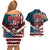 American Flag Skull Couples Matching Off Shoulder Short Dress and Hawaiian Shirt I'm an American I Have The Right To Bear Arms Your Approval Is Not Required TS04 - The Mazicc - S - S - Dark Cyan