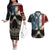 American Flag Skull Couples Matching Off The Shoulder Long Sleeve Dress and Hawaiian Shirt I'm Not Anti - Social I'm Just Not User Friendly TS04 - The Mazicc - S - S - Multicolor