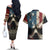 American Flag Skull Couples Matching Off The Shoulder Long Sleeve Dress and Hawaiian Shirt I'm Not Anti - Social I'm Just Not User Friendly TS04 - The Mazicc - S - S - Multicolor