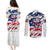 American Flag Skull Couples Matching Puletasi Dress and Long Sleeve Button Shirt DT02 - The Mazicc - S - S - White