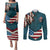 American Flag Skull Couples Matching Puletasi Dress and Long Sleeve Button Shirts I'm an American I Have The Right To Bear Arms Your Approval Is Not Required TS04 - The Mazicc - S - S - Dark Cyan