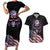 American Flag Skull Couples Matching Short Sleeve Bodycon Dress and Hawaiian Shirt Sorry If My Patriotism Offends You Trust Me TS04 - The Mazicc - S - S - Black Grunge