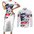 American Flag Skull Couples Matching Short Sleeve Bodycon Dress and Long Sleeve Button Shirt DT02 - The Mazicc - S - S - White