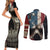 American Flag Skull Couples Matching Short Sleeve Bodycon Dress and Long Sleeve Button Shirts I'm Not Anti - Social I'm Just Not User Friendly TS04 - The Mazicc - S - S - Multicolor