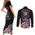 American Flag Skull Couples Matching Short Sleeve Bodycon Dress and Long Sleeve Button Shirts Sorry If My Patriotism Offends You Trust Me TS04 - The Mazicc - S - S - Black Grunge