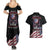 American Flag Skull Couples Matching Summer Maxi Dress and Hawaiian Shirt Sorry If My Patriotism Offends You Trust Me TS04 - The Mazicc - S - S - Black Grunge