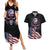 American Flag Skull Couples Matching Summer Maxi Dress and Hawaiian Shirt Sorry If My Patriotism Offends You Trust Me TS04 - The Mazicc - S - S - Black Grunge