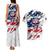 American Flag Skull Couples Matching Tank Maxi Dress and Hawaiian Shirt DT02 - The Mazicc - S - S - White