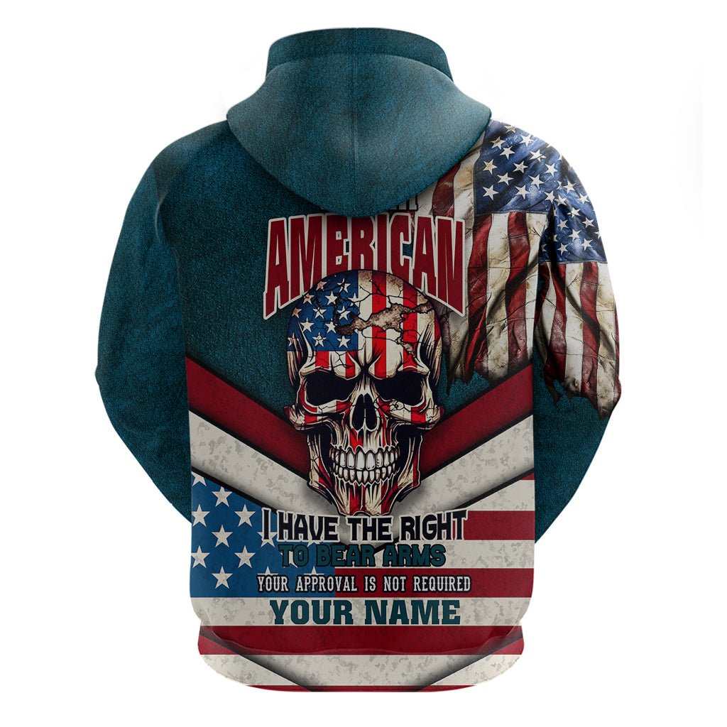 American Flag Skull Hoodie I'm an American I Have The Right To Bear Arms Your Approval Is Not Required TS04 - The Mazicc - Pullover Hoodie - S - Dark Cyan