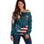 American Flag Skull Off Shoulder Sweater I'm an American I Have The Right To Bear Arms Your Approval Is Not Required TS04 - The Mazicc - Women - 2XS - Dark Cyan