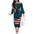 American Flag Skull Off The Shoulder Long Sleeve Dress I'm an American I Have The Right To Bear Arms Your Approval Is Not Required TS04 - The Mazicc - Women - S - Dark Cyan