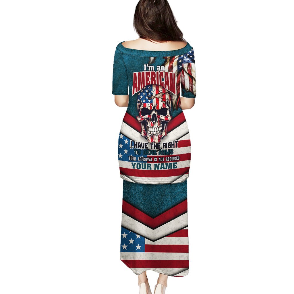 American Flag Skull Puletasi I'm an American I Have The Right To Bear Arms Your Approval Is Not Required TS04 - The Mazicc - Long Dress - S - Dark Cyan