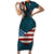 American Flag Skull Short Sleeve Bodycon Dress I'm an American I Have The Right To Bear Arms Your Approval Is Not Required TS04 - The Mazicc - Long Dress - S - Dark Cyan