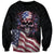 American Flag Skull Sweatshirt Sorry If My Patriotism Offends You Trust Me TS04 - The Mazicc - Unisex - S - Black Grunge