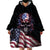 American Flag Skull Wearable Blanket Hoodie Sorry If My Patriotism Offends You Trust Me TS04 - The Mazicc - Adult - One Size - Black Grunge