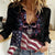 American Flag Skull Women Casual Shirt Sorry If My Patriotism Offends You Trust Me TS04 - The Mazicc - Female - S - Black Grunge