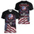 American Flag Skull Women V Neck T Shirt Sorry If My Patriotism Offends You Trust Me TS04 - The Mazicc - Female - S - Black Grunge