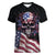 American Flag Skull Women V Neck T Shirt Sorry If My Patriotism Offends You Trust Me TS04 - The Mazicc - Female - S - Black Grunge