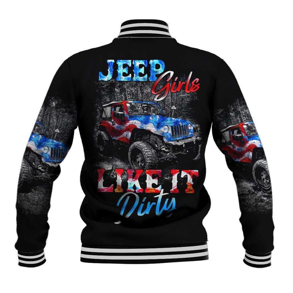 American Jeep Baseball Jacket Jeep Girls Like It Dirty DT01 - The Mazicc - Unisex - S - Black