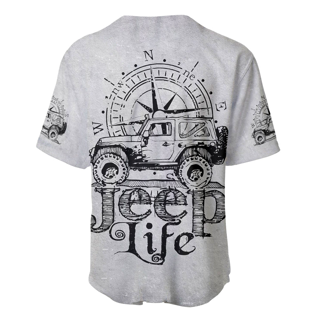 American Jeep Baseball Jersey Sketch Art Jeep Life DT01 - The Mazicc - S - Gray -