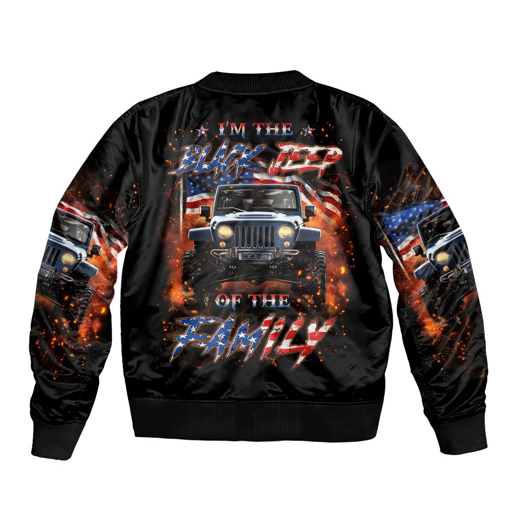 American Jeep Bomber Jacket I'm The Black Jeep Of The Family DT01 - The Mazicc - Unisex - S - Black