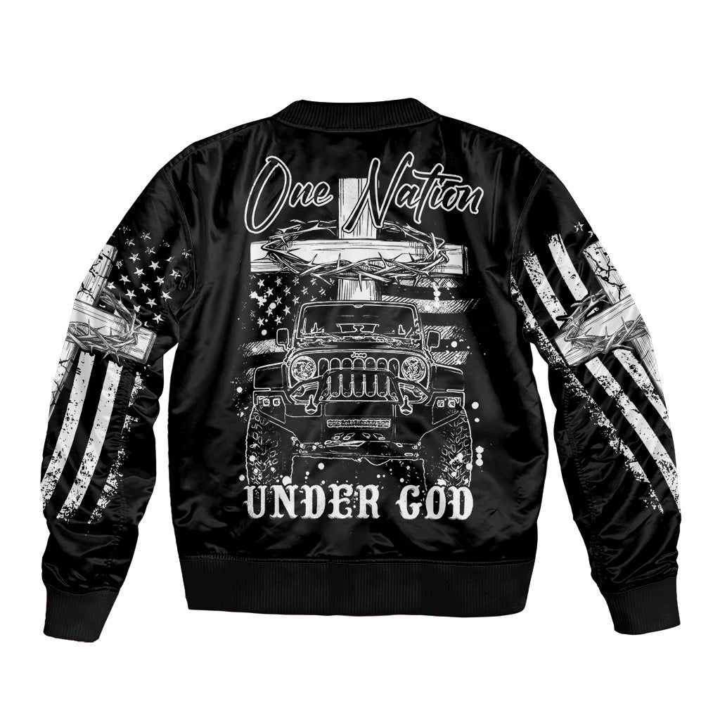 American Jeep Bomber Jacket One Nation Under God DT01 - The Mazicc - Unisex - S - Black