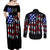 American Jeep Couples Matching Off Shoulder Maxi Dress and Long Sleeve Button Shirt American Flag Jeep Life DT01 - The Mazicc - S - S - Black