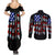 American Jeep Couples Matching Summer Maxi Dress and Long Sleeve Button Shirt American Flag Jeep Life DT01 - The Mazicc - S - S - Black