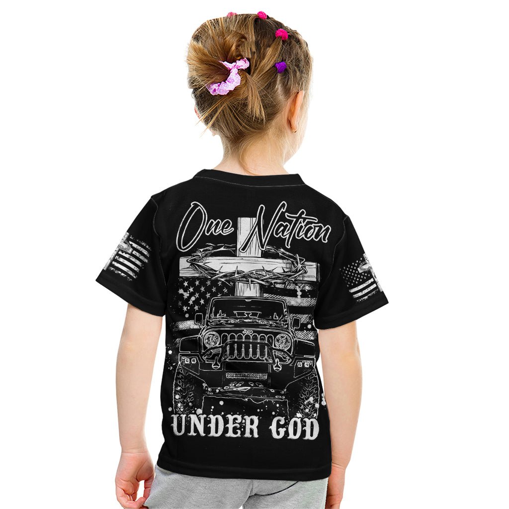 American Jeep Kid T Shirt One Nation Under God DT01 - The Mazicc - Toddler 2/Size 00 - Black -