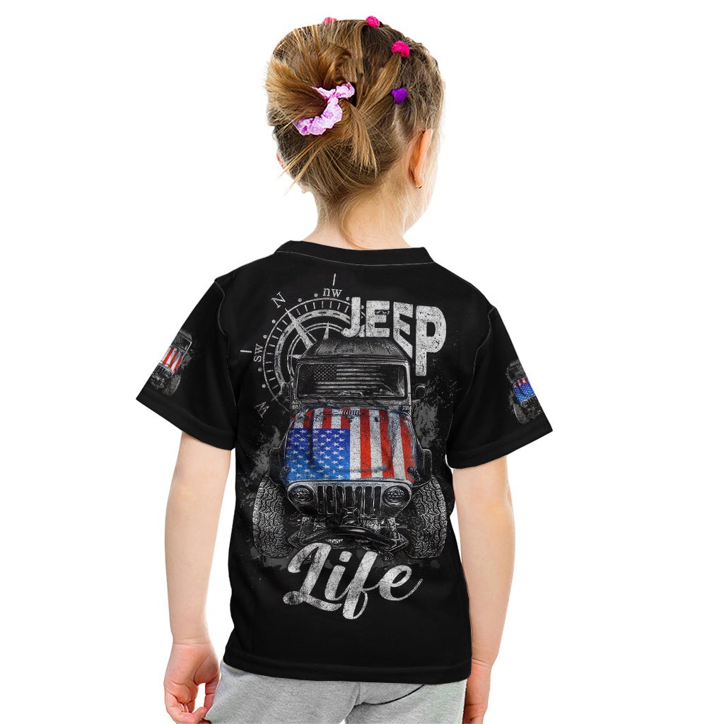 American Jeep Kid T Shirt Vintage Jeep Life DT01 - The Mazicc - Toddler 2/Size 00 - Black -