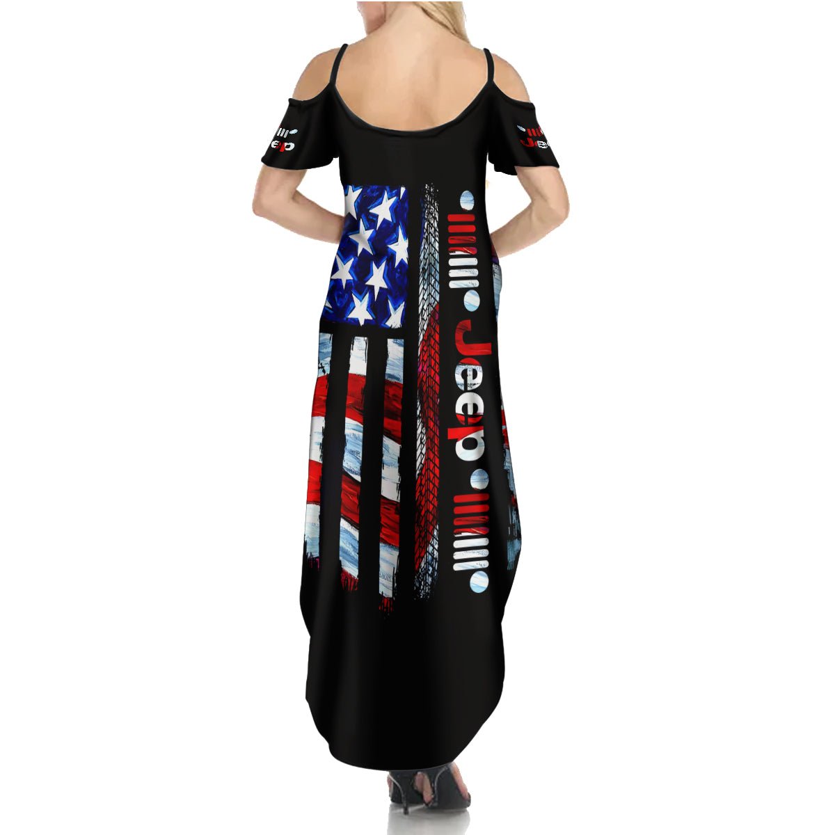 American Jeep Summer Maxi Dress American Flag Jeep Life DT01 - The Mazicc - Women - S - Black