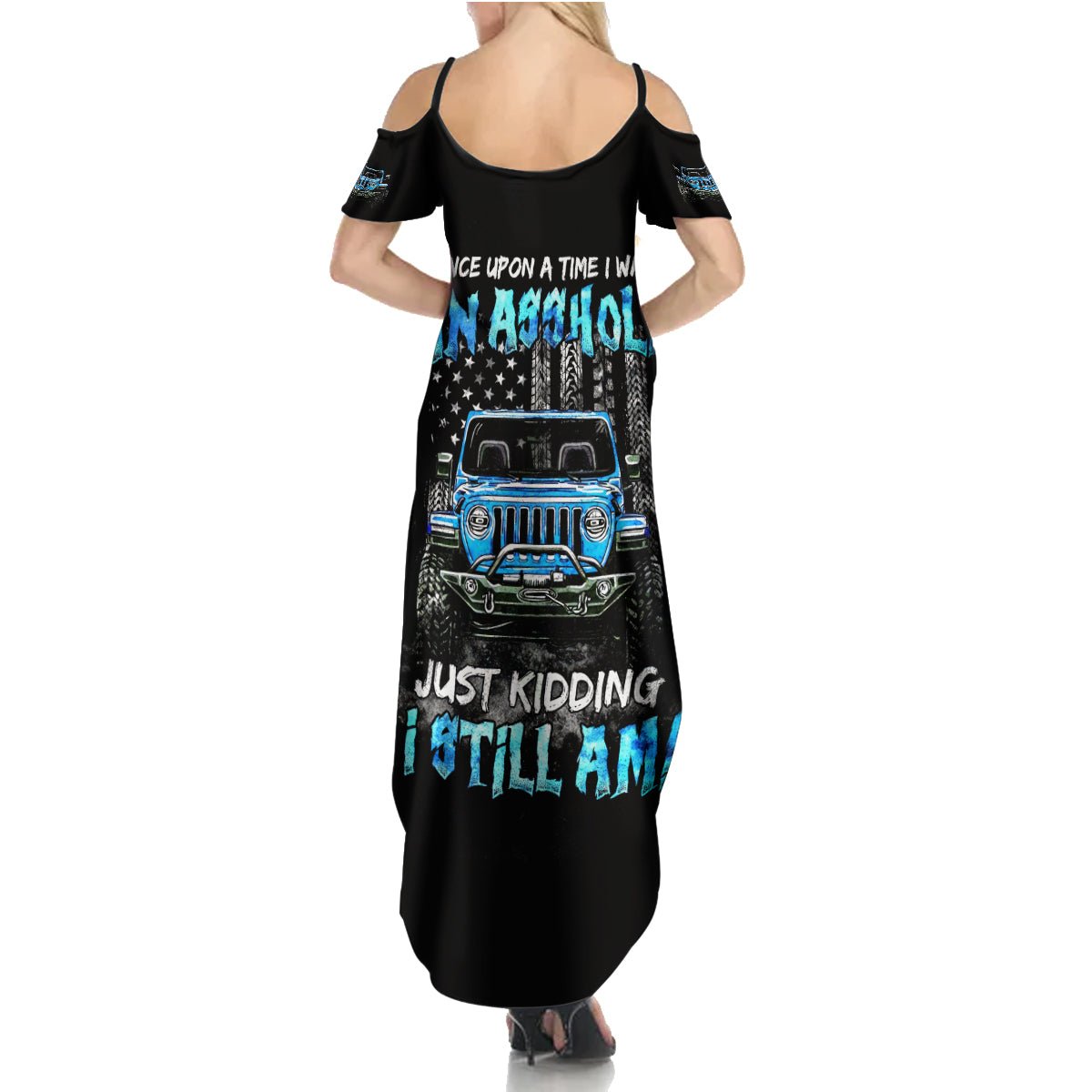 American Jeep Summer Maxi Dress Once Upon A Time I Was An Asshole JKD I Still Am DT01 - The Mazicc - Women - S - Black