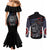 American Skull Couples Matching Mermaid Dress and Long Sleeve Button Shirts In Gun We Trust DT01 - The Mazicc - S - S - Black