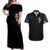 American Skull Couples Matching Off Shoulder Maxi Dress and Hawaiian Shirt In Gun We Trust DT01 - The Mazicc - S - S - Black