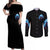 American Skull Couples Matching Off Shoulder Maxi Dress and Long Sleeve Button Shirts I Talk I Smile But Be Carefull When I Silent DT01 - The Mazicc - S - S - Black