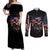 American Skull Couples Matching Off Shoulder Maxi Dress and Long Sleeve Button Shirts Nice To Meet You Im The Coach DT01 - The Mazicc - S - S - Black