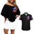 American Skull Couples Matching Off Shoulder Short Dress and Hawaiian Shirt American Live It Love It Or Get The Hell Out DT01 - The Mazicc - S - S - Black