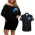 American Skull Couples Matching Off Shoulder Short Dress and Hawaiian Shirt I Talk I Smile But Be Carefull When I Silent DT01 - The Mazicc - S - S - Black