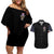 American Skull Couples Matching Off Shoulder Short Dress and Hawaiian Shirt In Gun We Trust DT01 - The Mazicc - S - S - Black