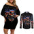 American Skull Couples Matching Off Shoulder Short Dress and Long Sleeve Button Shirts Nice To Meet You Im The Coach DT01 - The Mazicc - S - S - Black